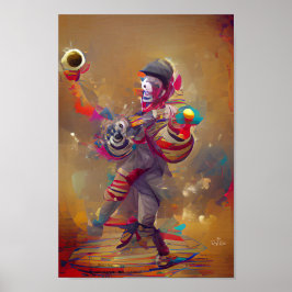 SMILING CLOWN Fantasy Art Illustrations Poster