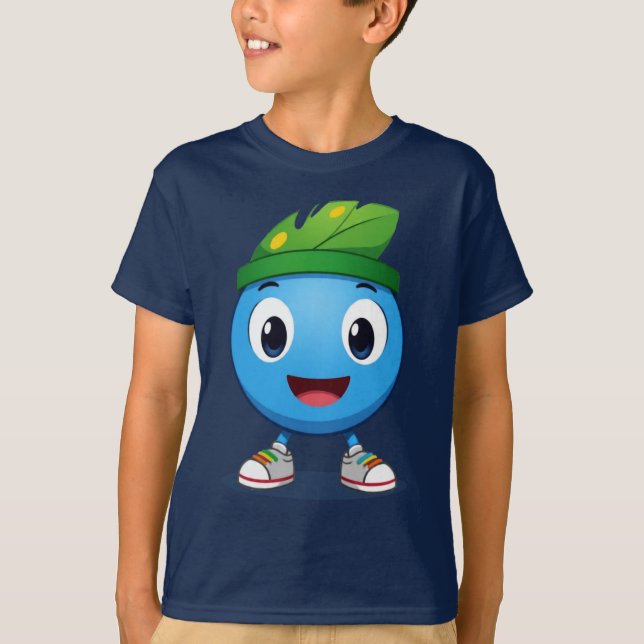 Smiling Earth Buddy T-Shirt Cute Planet Design (Vorderseite)