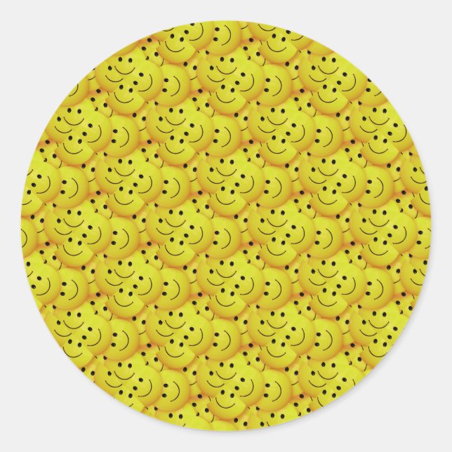 Smiling Faces Runder Aufkleber (Vorderseite)