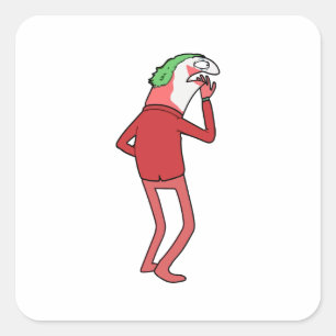 Smiling Friends Alan Psychicpebbles Adult Swim  Quadratischer Aufkleber