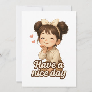 Smiling Girl with Positive Message Einladung