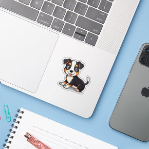 Smiling Kawaii Manchester Terrier Puppy Illustrati Aufkleber