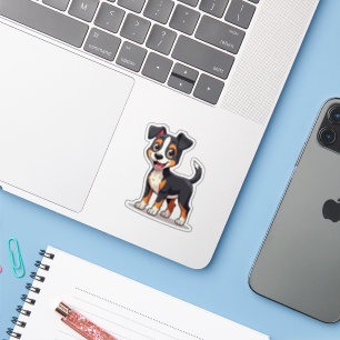 Smiling Kawaii Manchester Terrier Puppy Illustrati Aufkleber