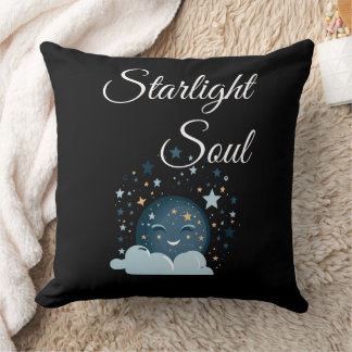 smiling moon with stars joyful dreamy night women  kissen