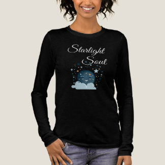 smiling moon with stars joyful dreamy night women  Tri-Blend shirt