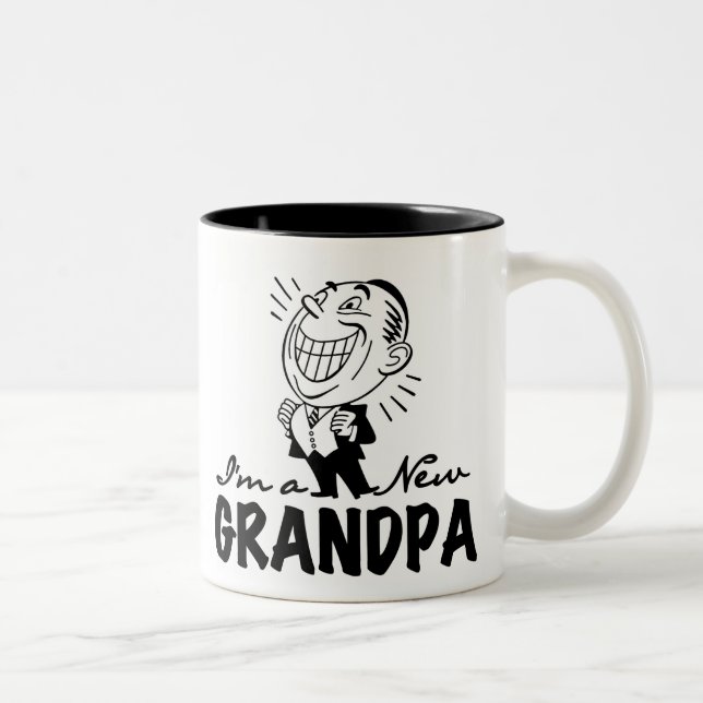 Smiling New Grandpa T-shirts and Gifts Zweifarbige Tasse (Rechts)