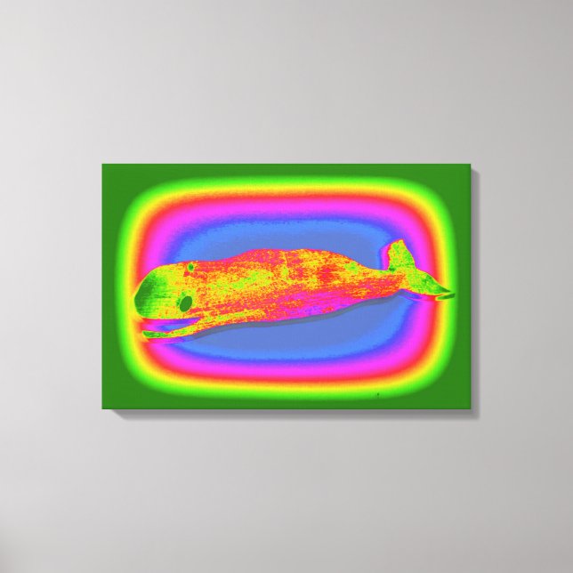 smiling psychedelic whale wrapped canvas leinwanddruck (Vorderseite)
