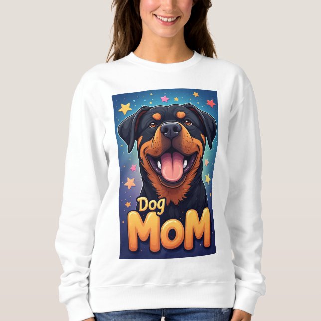 Smiling Rottweiler Dog Mom Sweatshirt (Vorderseite)