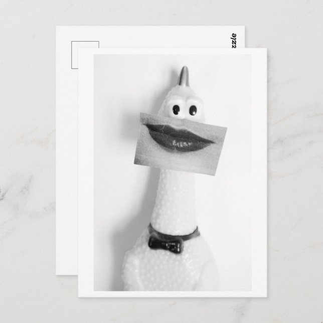 Smiling Rubber chicken - Smile  Postkarte (Vorne/Hinten)