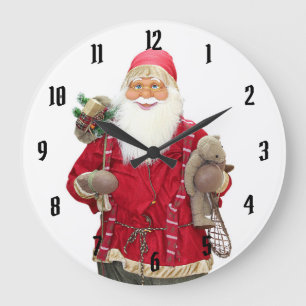 Smiling Santa Große Wanduhr
