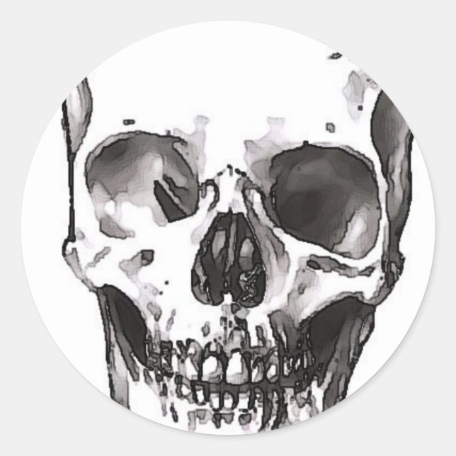 Smiling Skull Runder Aufkleber (Vorderseite)