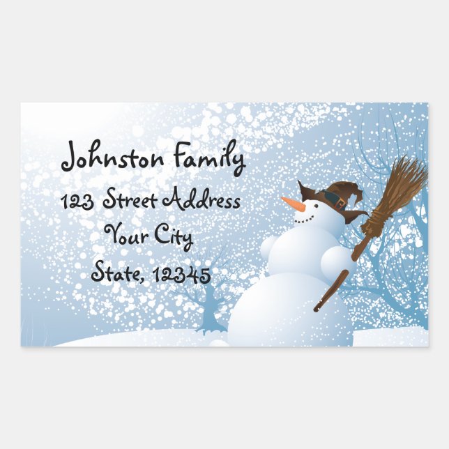 Smiling Snowman Personalized Stickers (Vorderseite)