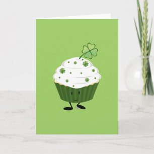 Smiling St. Patrick's Day Cupcake Karte