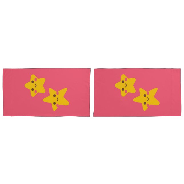 Smiling Stars Pillowcase Kissenbezug (Vorderseite-Set)