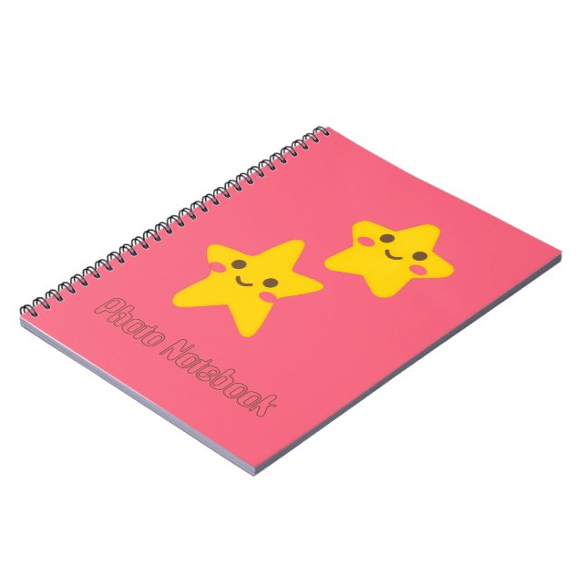 Smiling Stars Spiral Photo Notebook Notizblock (Linke Seite)
