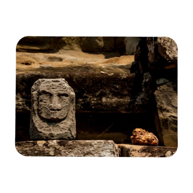 Smiling Stone Totem Cambodia Magnet - Rectangle (Horizontal)