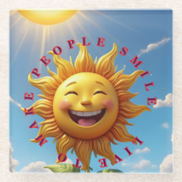 "Smiling Sun Coasters – Verbreiten Sie Freude mit  Glasuntersetzer