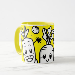 Smiling Veggies Coffee Mug Tasse