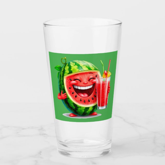 Smiling Watermelon Charakter Genuss Glas (Vorderseite)