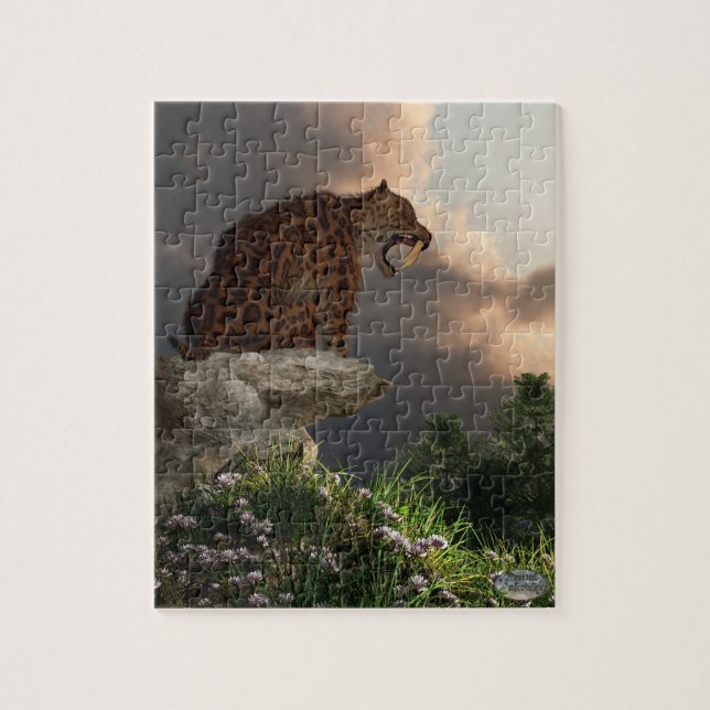 Smilodon Californicus Ausblick Puzzle (Vertikal)