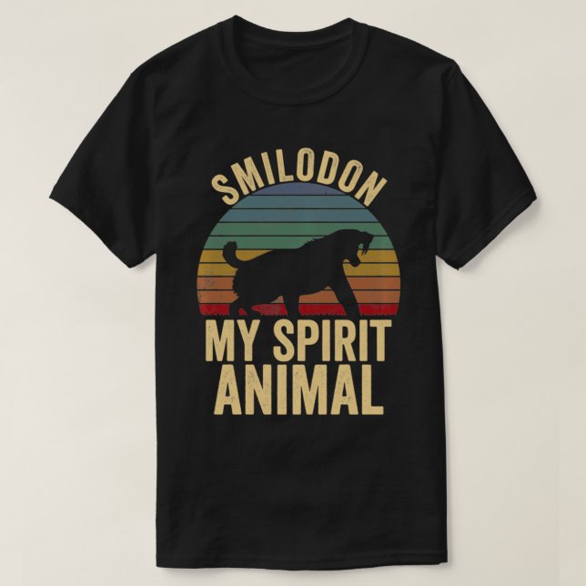 Smilodon ist mein Geist Animal Säbeltooth Tiger Lo T-Shirt (Design vorne)