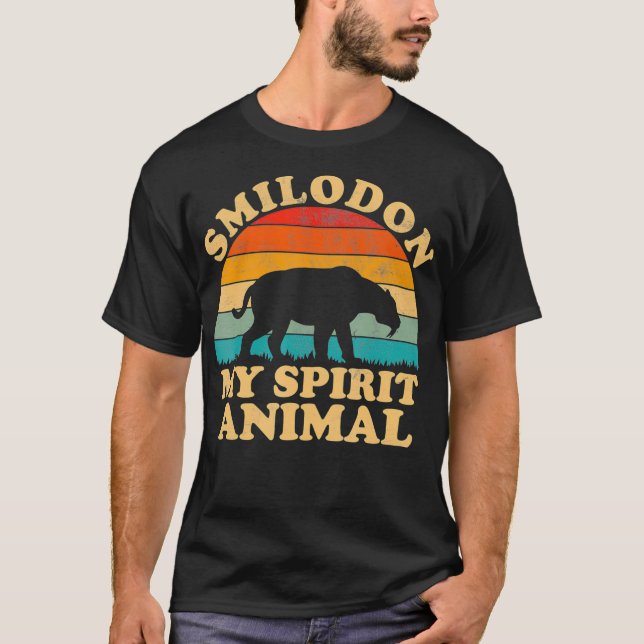 Smilodon ist mein Geist Animal Säbeltooth Tiger Pa T-Shirt (Vorderseite)