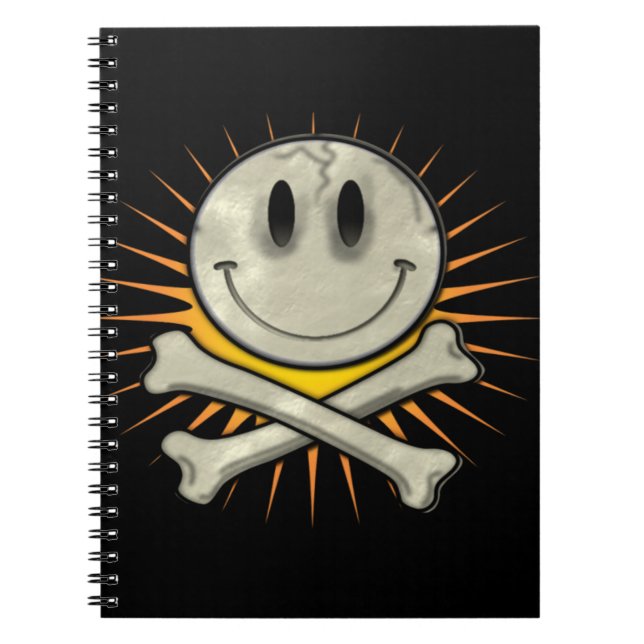 Smily Skull und Crossbones Notizblock (Vorderseite)