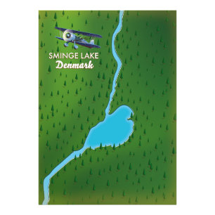 Sminge Lake Dänemark Reise Karte Fotodruck
