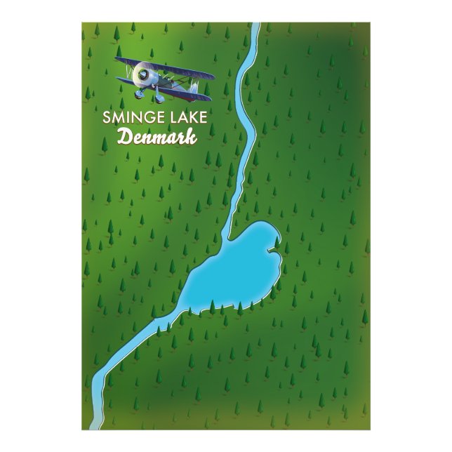 Sminge Lake Denmark Reisekarte Fotodruck (Vorne)