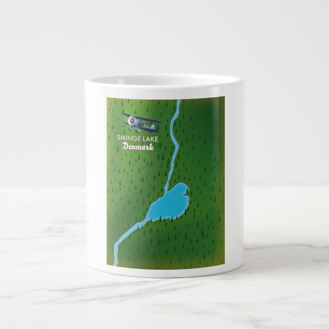 Sminge Lake Denmark Reisekarte Jumbo-Tasse (Vorderseite)