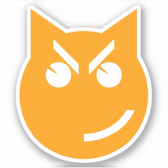 Smirking Emoji Cat Aufkleber (Vorderseite)