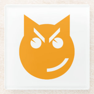 Smirking Emoji Cat Glasuntersetzer