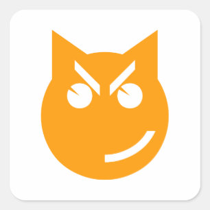 Smirking Emoji Cat Quadratischer Aufkleber