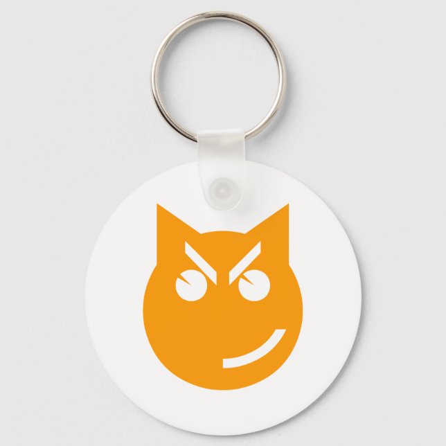 Smirking Emoji Cat Schlüsselanhänger (Vorderseite)