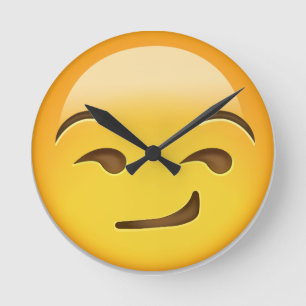 Smirking Face Emoji Runde Wanduhr