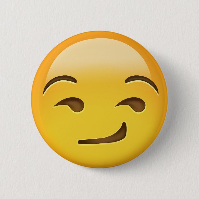 Smirking Gesicht Emoji Button (Vorderseite)