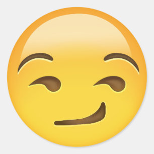 Smirking Gesicht Emoji Runder Aufkleber
