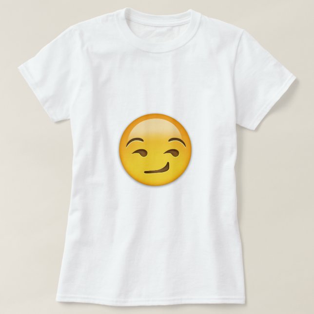 Smirking Gesicht Emoji T-Shirt (Design vorne)