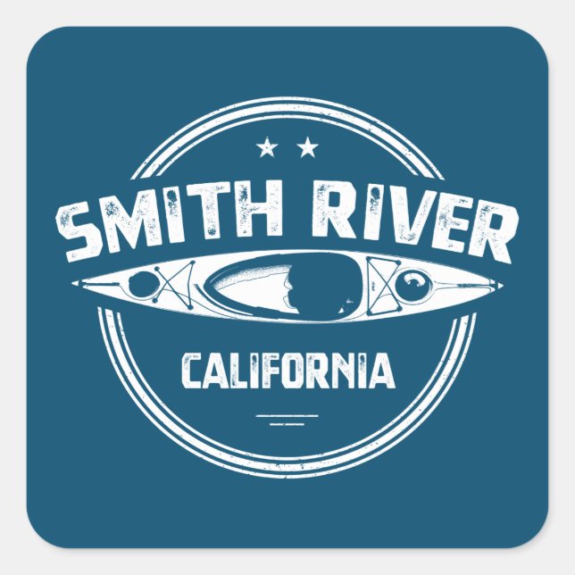 Smith California Kayaking Quadratischer Aufkleber (Vorderseite)