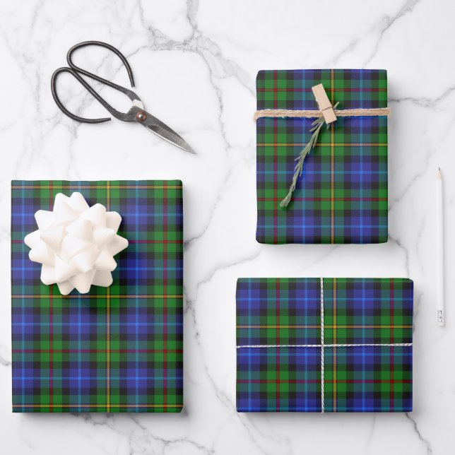 Smith Clan Familie Tartan Kariertes Muster Alterna Geschenkpapier Set (Vorderseite)