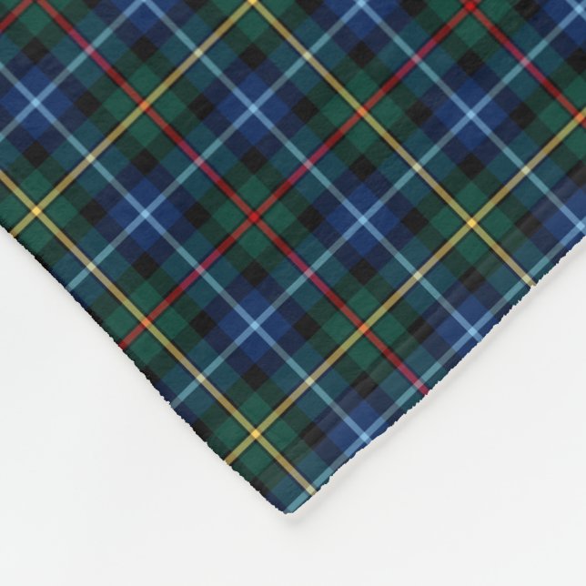 Smith Clan Royal Blue, Black and Red Tartan Fleecedecke (Ecke)