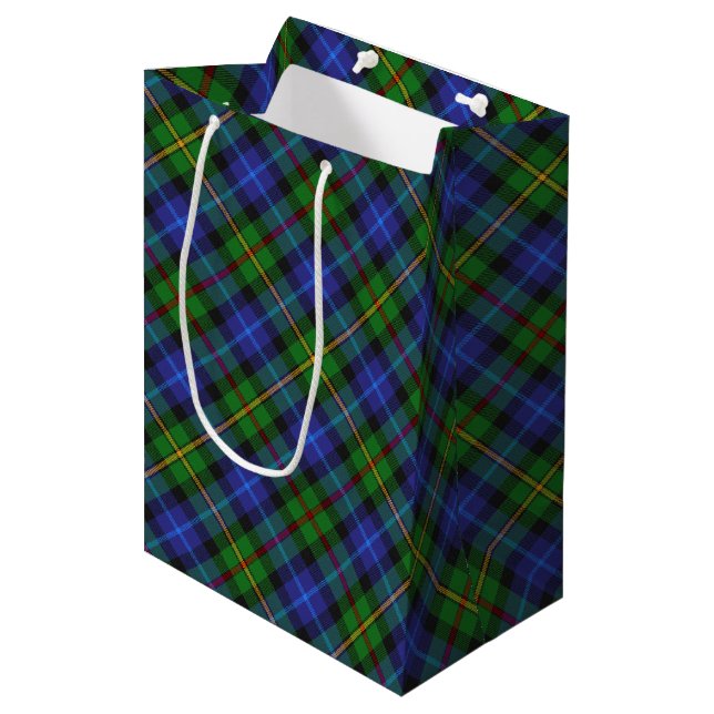 Smith Clan Scottish Tartan Kariertes Muster Mittlere Geschenktüte (Vorderseite Schrägansicht)