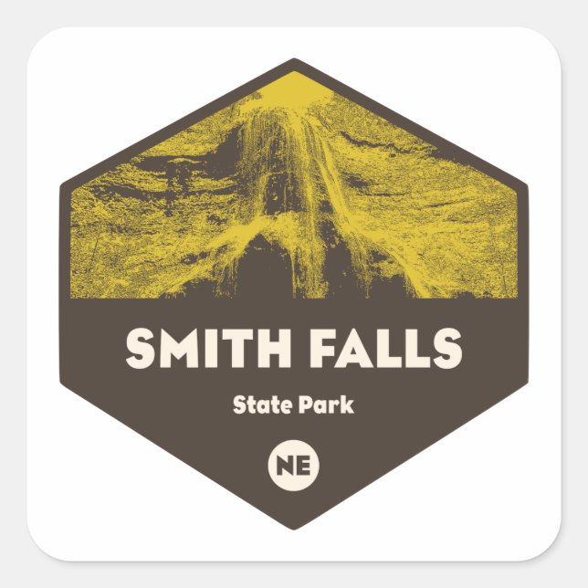 Smith Falls Staat Park Nebraska Quadratischer Aufkleber (Vorderseite)