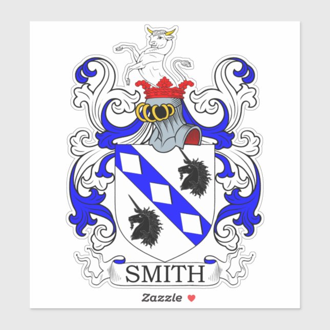 Smith Familienwappen Aufkleber (Blatt)