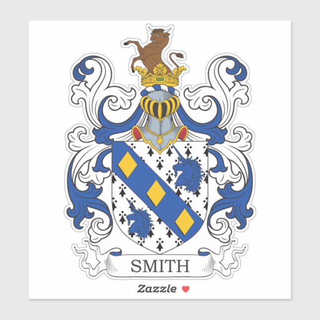 Smith Familienwappen Aufkleber (Blatt)