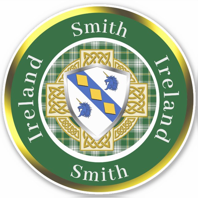 Smith Irish Shield/Celtic Cross Personalisiert Aufkleber (Vorderseite)