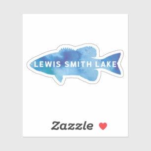 Smith Lake Blue Watercolor Bass Vinyl Sticker