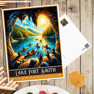 Smith Lake Fort, Arkansas Vintage Malerei Postkarte