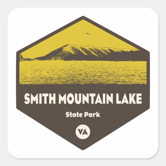 Smith Mountain Lake Staat Park, Virginia Quadratischer Aufkleber (Vorderseite)