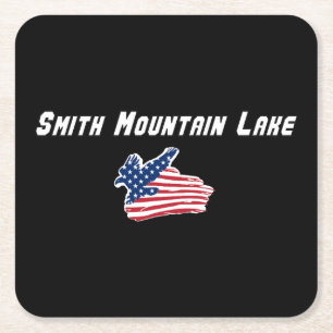Smith Mountain Lake Virginia Patriotischer Adler Rechteckiger Pappuntersetzer